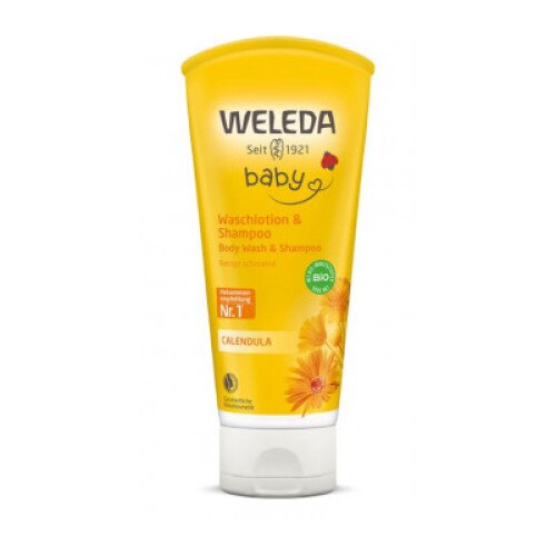 Lotiune de Curatare & Sampon cu Galbenele Weleda Baby, 200ml
