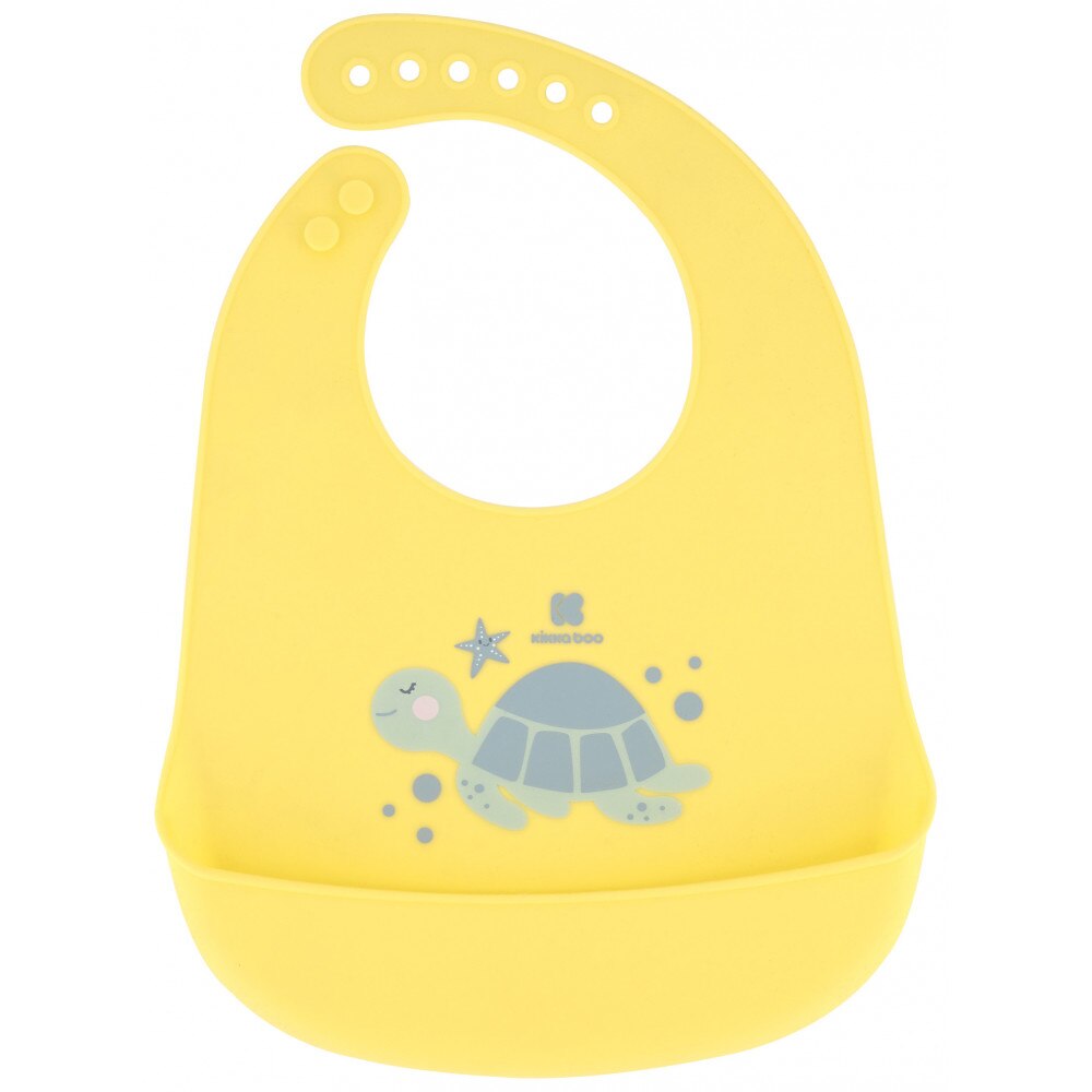 Baveta cu buzunar din silicon KikkaBoo Sea World Turtle