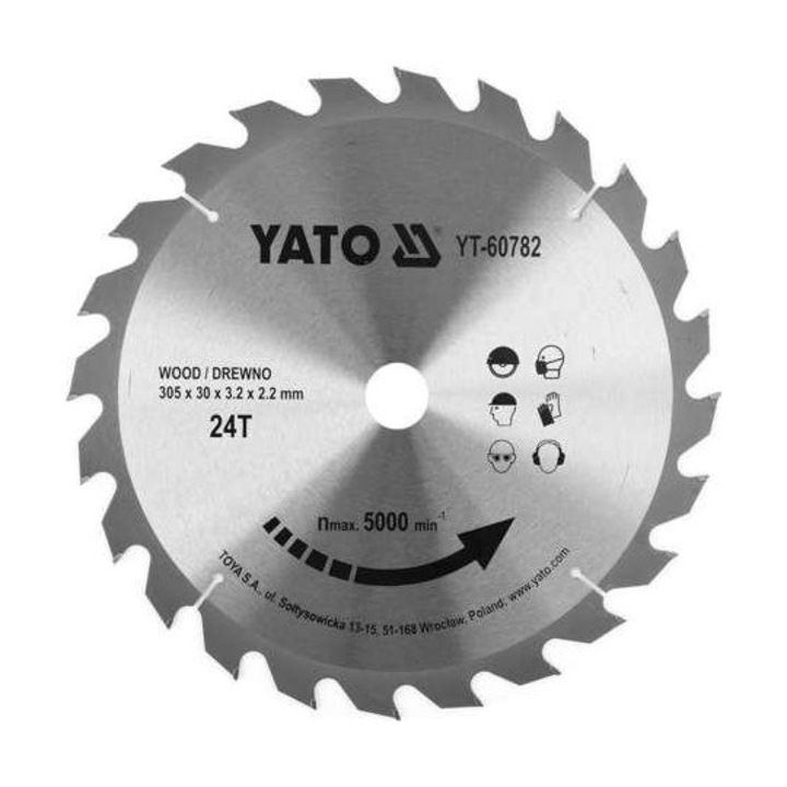 Disc circular pentru lemn Yato 305X24TX30mm
