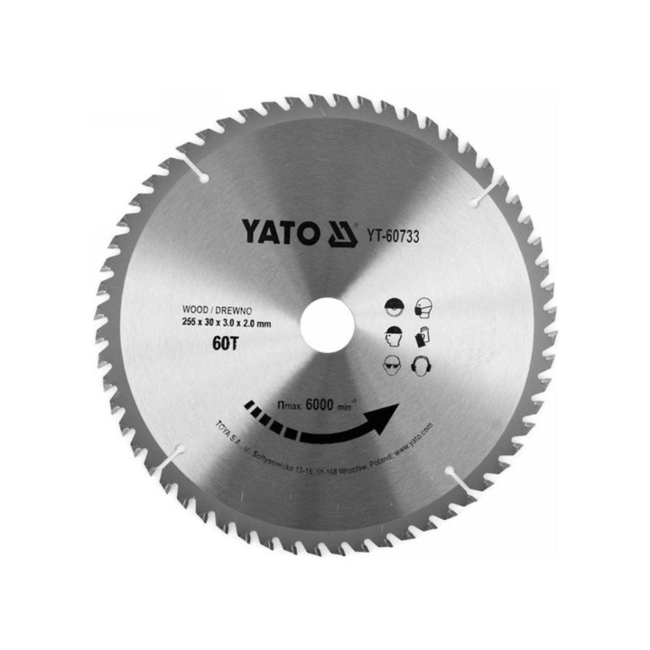 Yato körfűrészlap fához 255 x 30 x 2,0 mm 60T