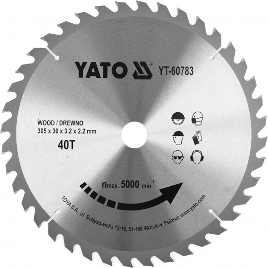 Disc circular pentru lemn Yato 305X40TX30mm