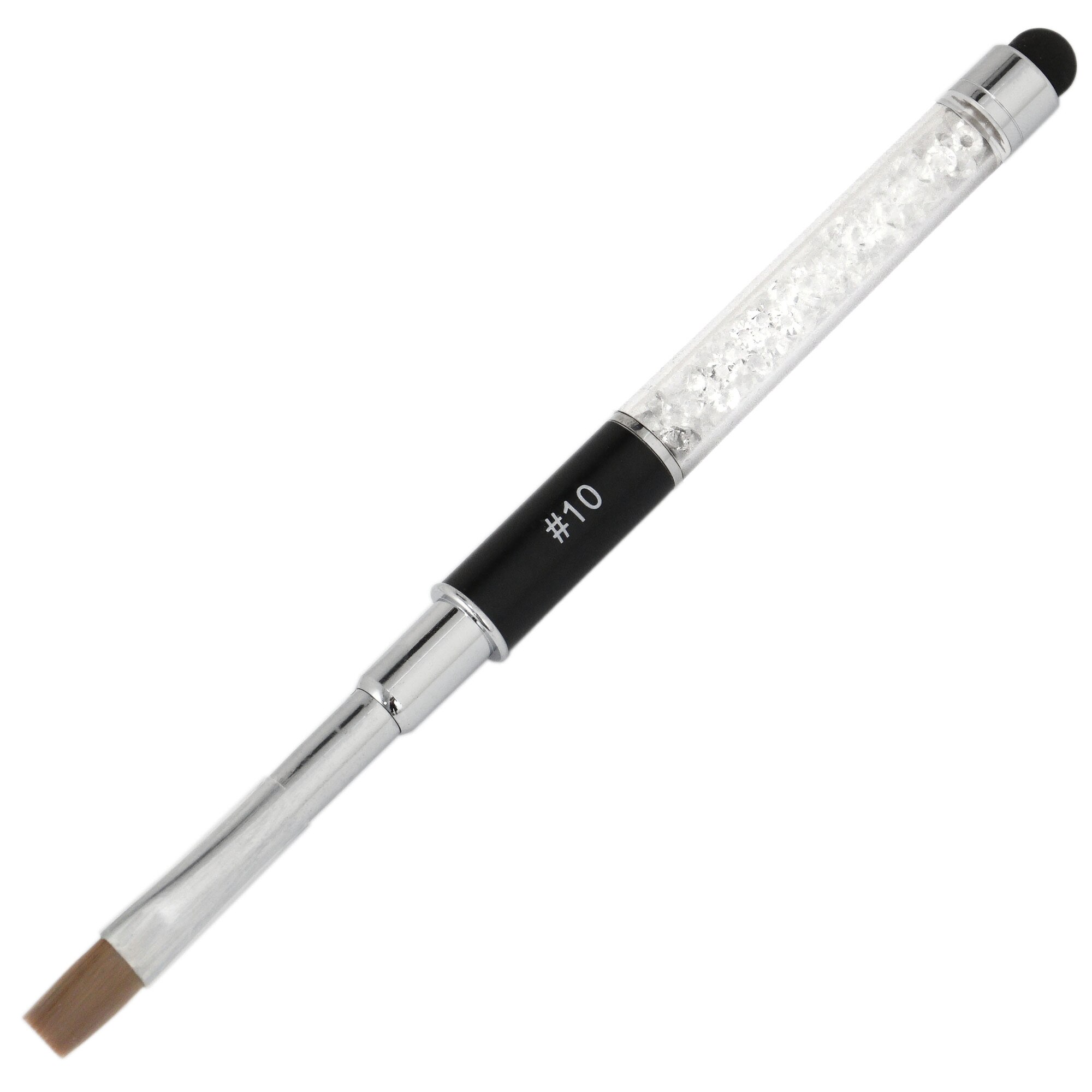 Pensula unghii Lila Rossa cu cristale varf drept #10