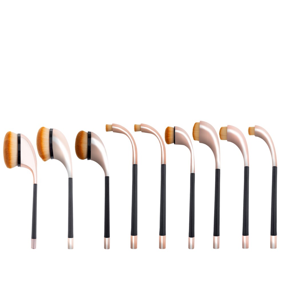 Set pensule Lila Rossa MU 9 tip perie maner metalic