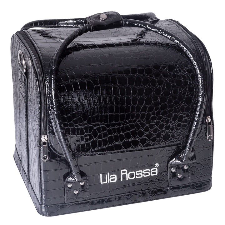 Кутия за съхранение на козметика Lila Rossa 2700, Кожа, Черен