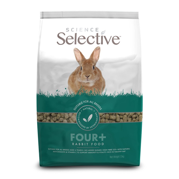 Hrana cu formula echilibrata pentru iepuri adulti 4+, Science Selective, Adult, 1,5 kg