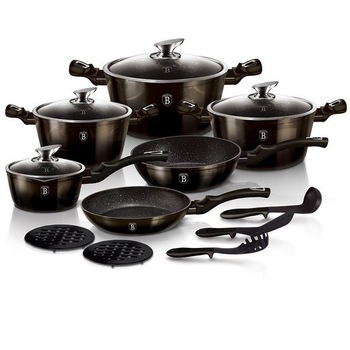 Set Oale si tigai marmorate 18 piese Shine Black Berlinger Haus BH 6614 Set Oale si tigai marmorate 18 piese Shine Black Berlinger Haus BH 6614