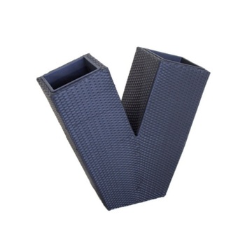 Ghiveci din metal/ plastic cu finisaj ratan sintetic, , patrat, negru, 88 x 32 x 82 cm Ghiveci din metal/ plastic cu finisaj ratan sintetic, , patrat, negru, 88 x 32 x 82 cm