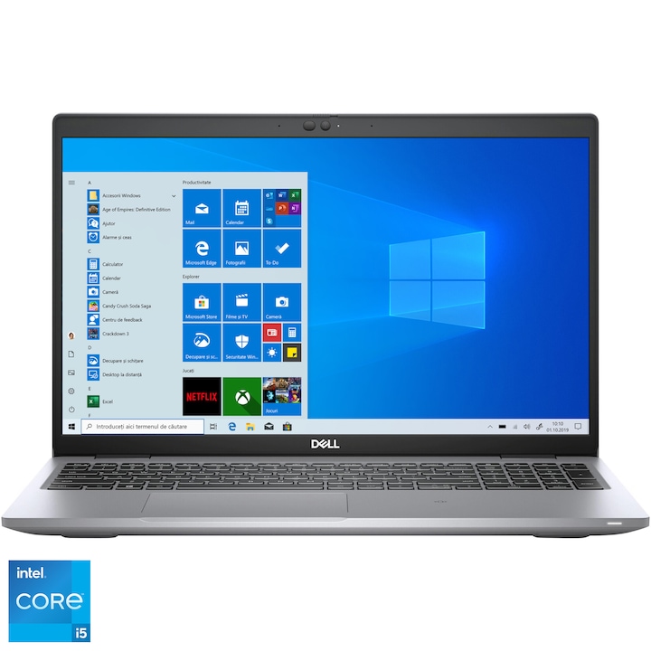 Laptop Dell Latitude 5520 cu procesor Intel Core i5-1135G7, 15.6", Full HD, 8GB, 256GBSSD, Intel Iris Xe Graphics, Windows 10 Pro, Grey