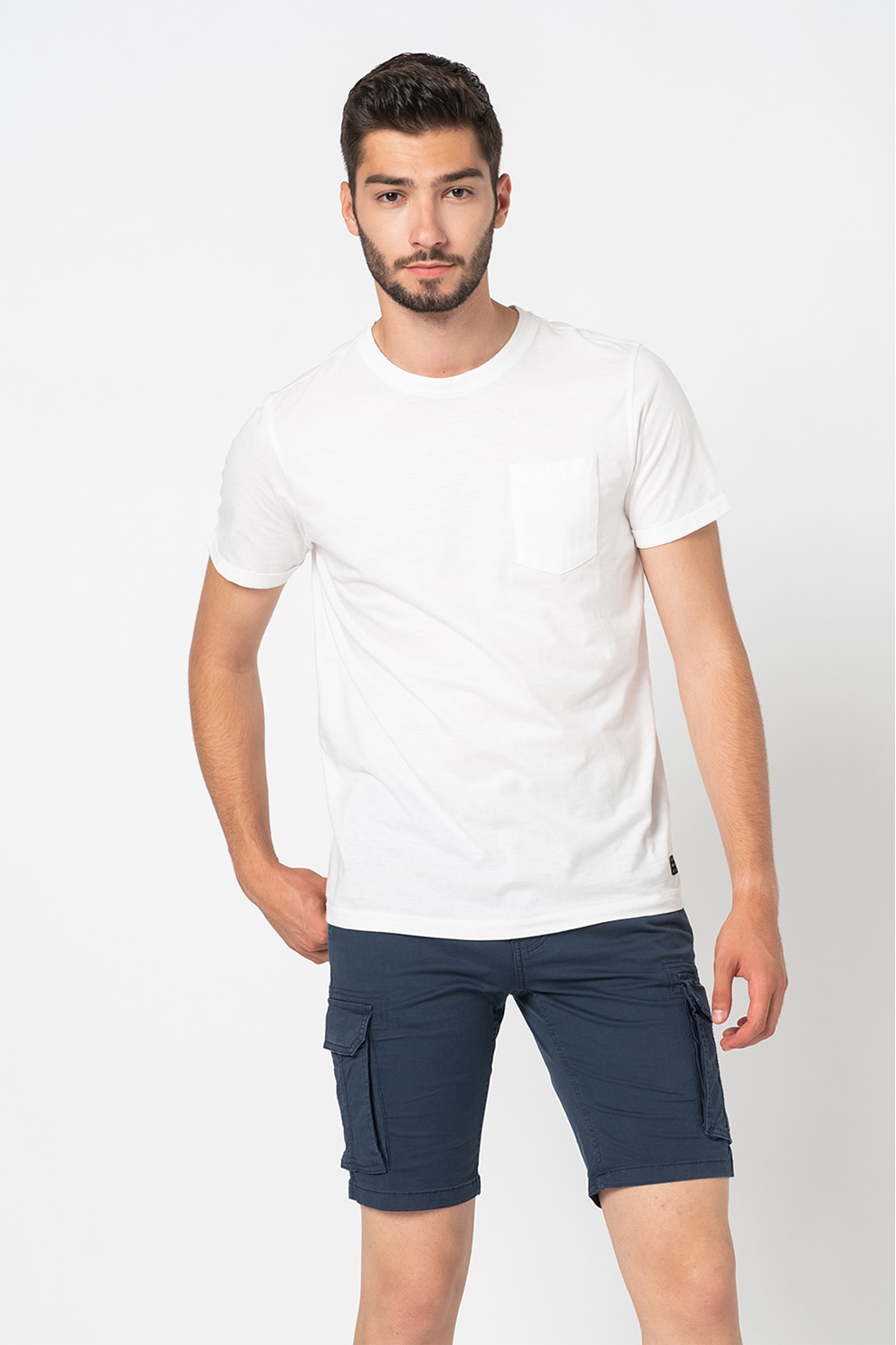 BLEND, Tricou de bumbac organic Bhnasir, Alb