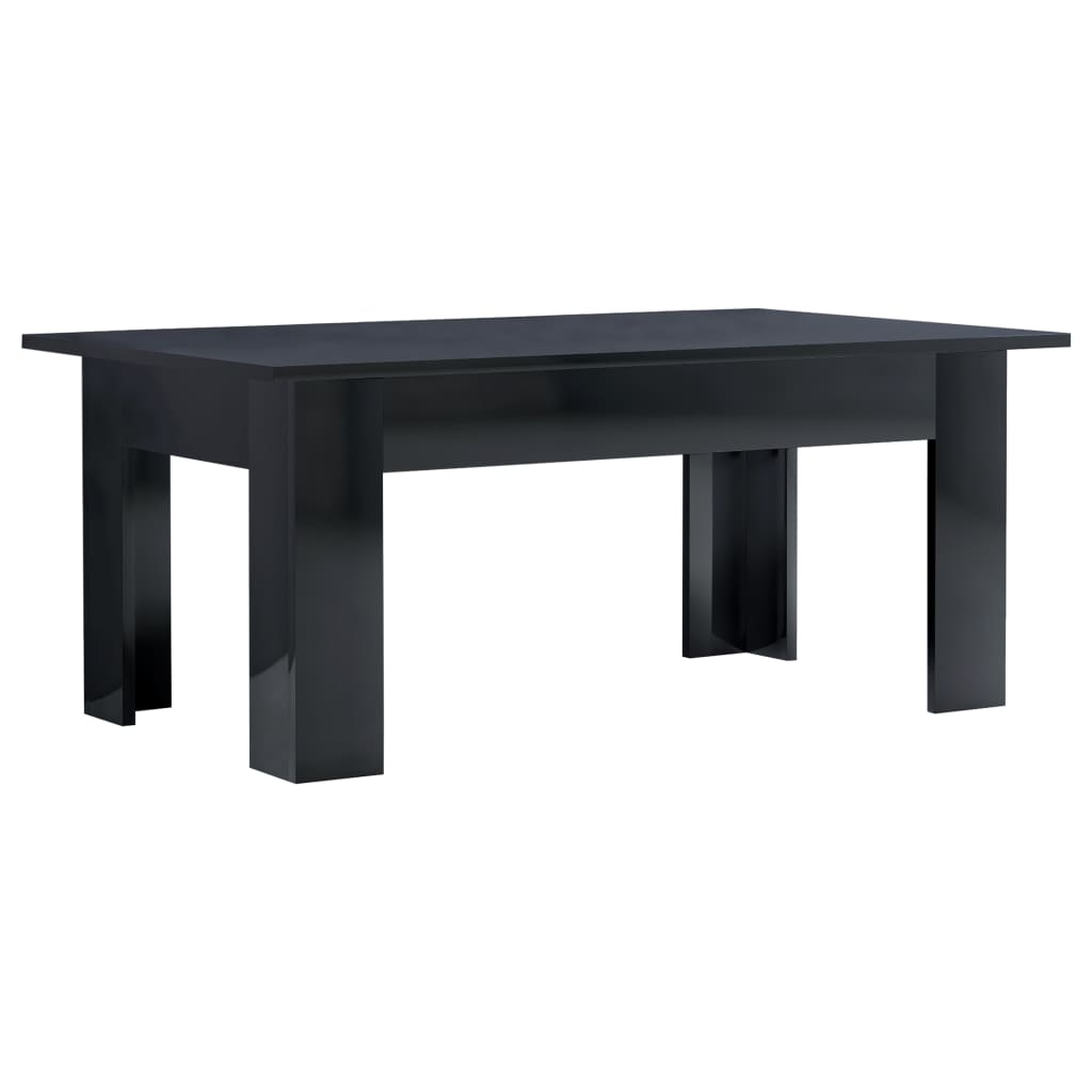 Masuta de cafea vidaXL, PAL, 100 x 60 x 42 cm, Negru extralucios