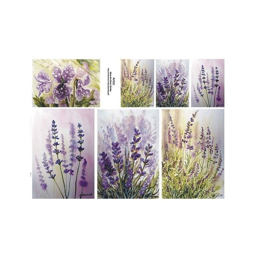 Hartie orez pentru decupaj 25-30 g/m2 A4 - camp lavanda