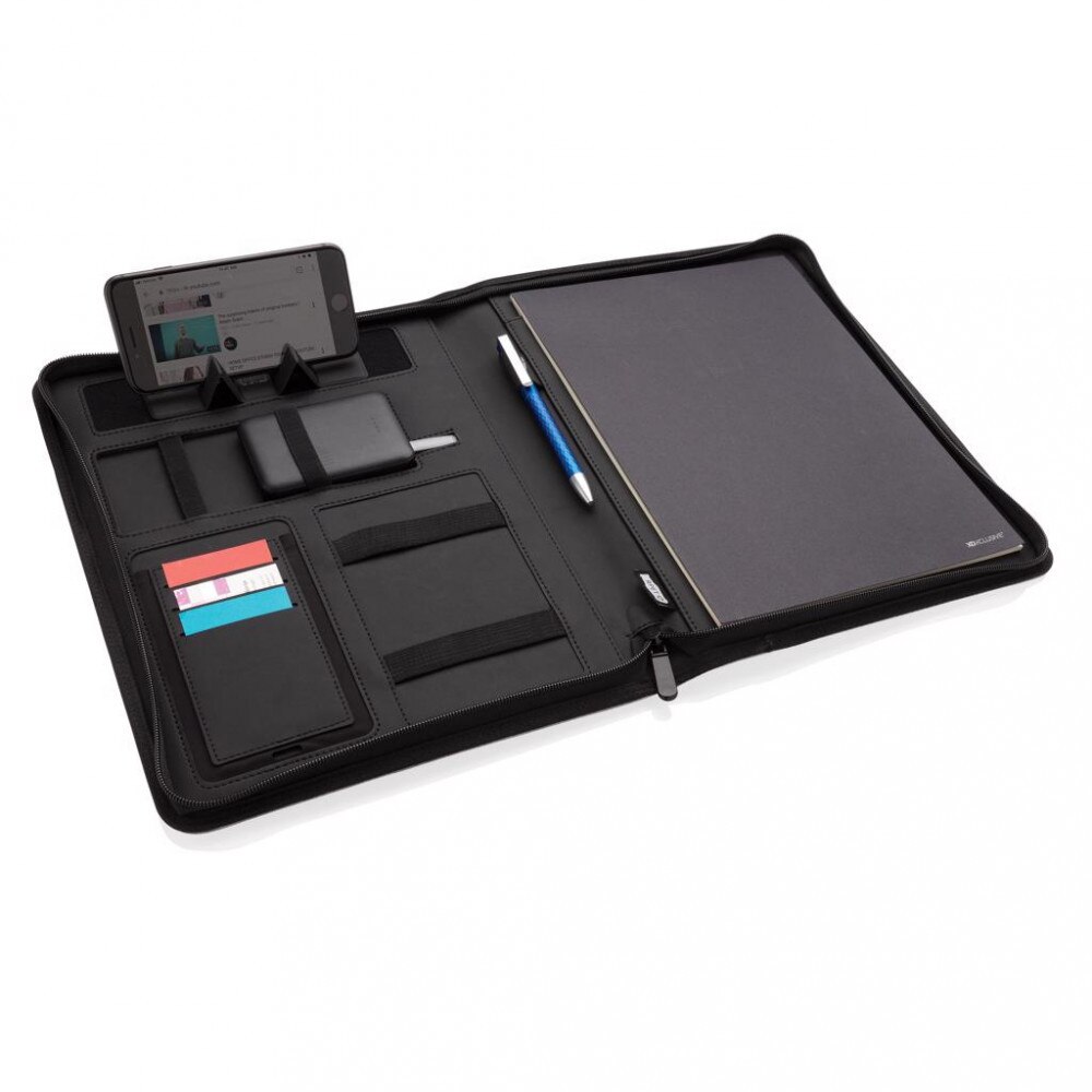 Mapa A4 cu incarcator wireless 5W, XD by AleXer, 20IAN144, rpet, Gri, breloc inclus