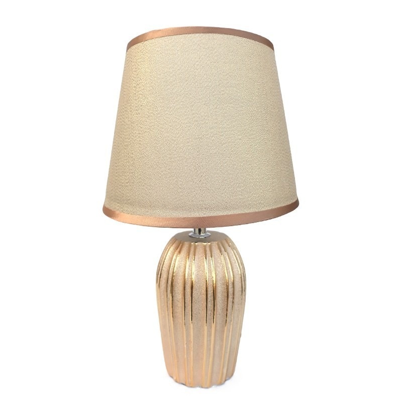 Veioza din ceramica, Dungi verticale, 33 cm, soclu E14, 40W, 998G-1