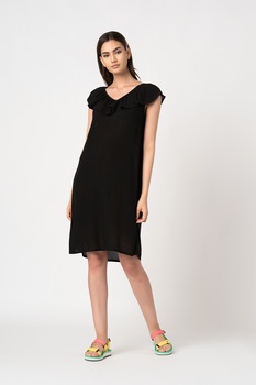 ICHI, Rochie midi cu decolteu en-coeur Marrakech, Negru ICHI, Rochie midi cu decolteu en-coeur Marrakech, Negru