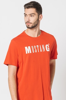 Mustang - Alex kerek nyakú logós póló, Piros/Fehér