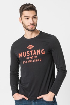 Mustang, Bluza cu logo Adrian, Negru stins/Rosu Mustang, Bluza cu logo Adrian, Negru stins/Rosu