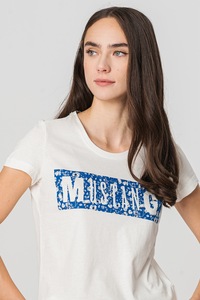 Mustang, Alina logómintás póló, Fehér/Királykék, M
