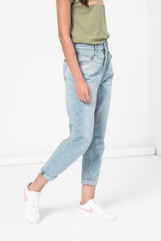 Mustang, Blugi mom fit cu aspect decolorat, Bleu/Alb, W28-L32 Mustang, Blugi mom fit cu aspect decolorat, Bleu/Alb, W28-L32