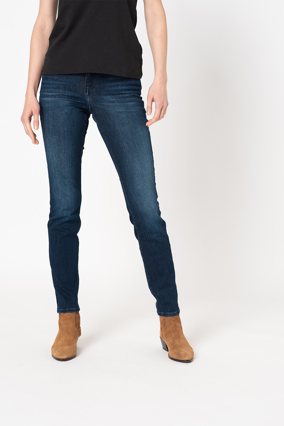 Mustang, Blugi slim fit Jasmin, Albastru inchis