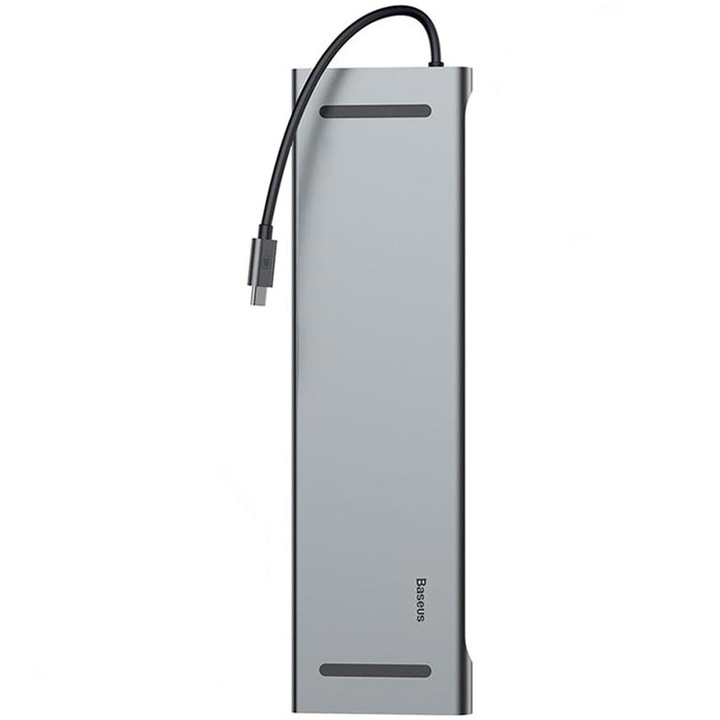 Хъб Baseus Enjoyment C-C3UEHVMSDC35, USB Type C кабел, 17 см, сив