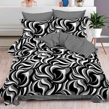 Lenjerie de pat, Pucioasa, Bumbac Finet cu Elastic, 6 piese, 2 Persoane, 362/C, 200 x 230cm Lenjerie de pat, Pucioasa, Bumbac Finet cu Elastic, 6 piese, 2 Persoane, 362/C, 200 x 230cm