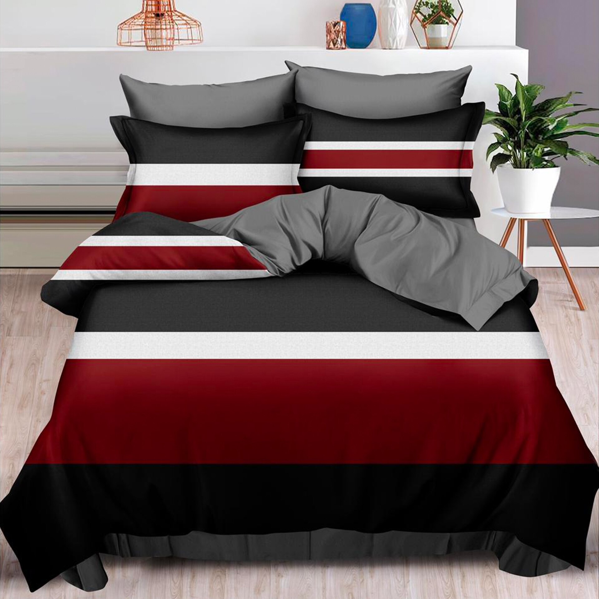 Lenjerie de pat, Pucioasa, Bumbac Finet, 6 piese, 2 Persoane, 477/C, 240 x 250cm