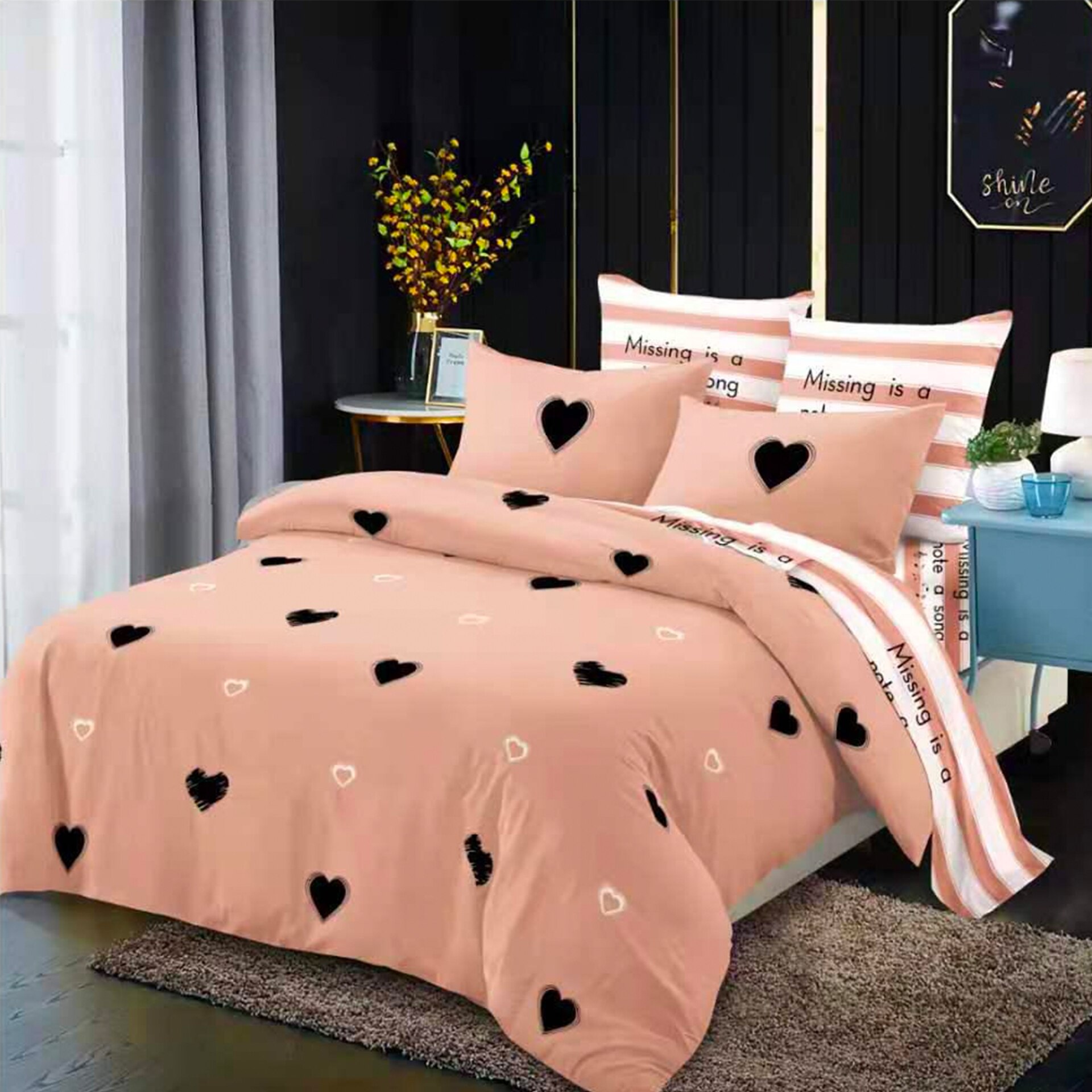 Lenjerie de pat, Pucioasa, Bumbac Finet, 6 piese, 2 Persoane, 451/C, 240 x 250cm