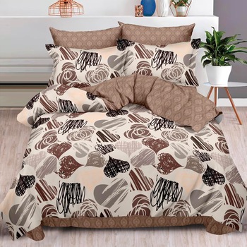 Lenjerie de pat, Pucioasa, Bumbac Finet, 6 piese, 2 Persoane, 481/C, 240 x 250cm Lenjerie de pat, Pucioasa, Bumbac Finet, 6 piese, 2 Persoane, 481/C, 240 x 250cm