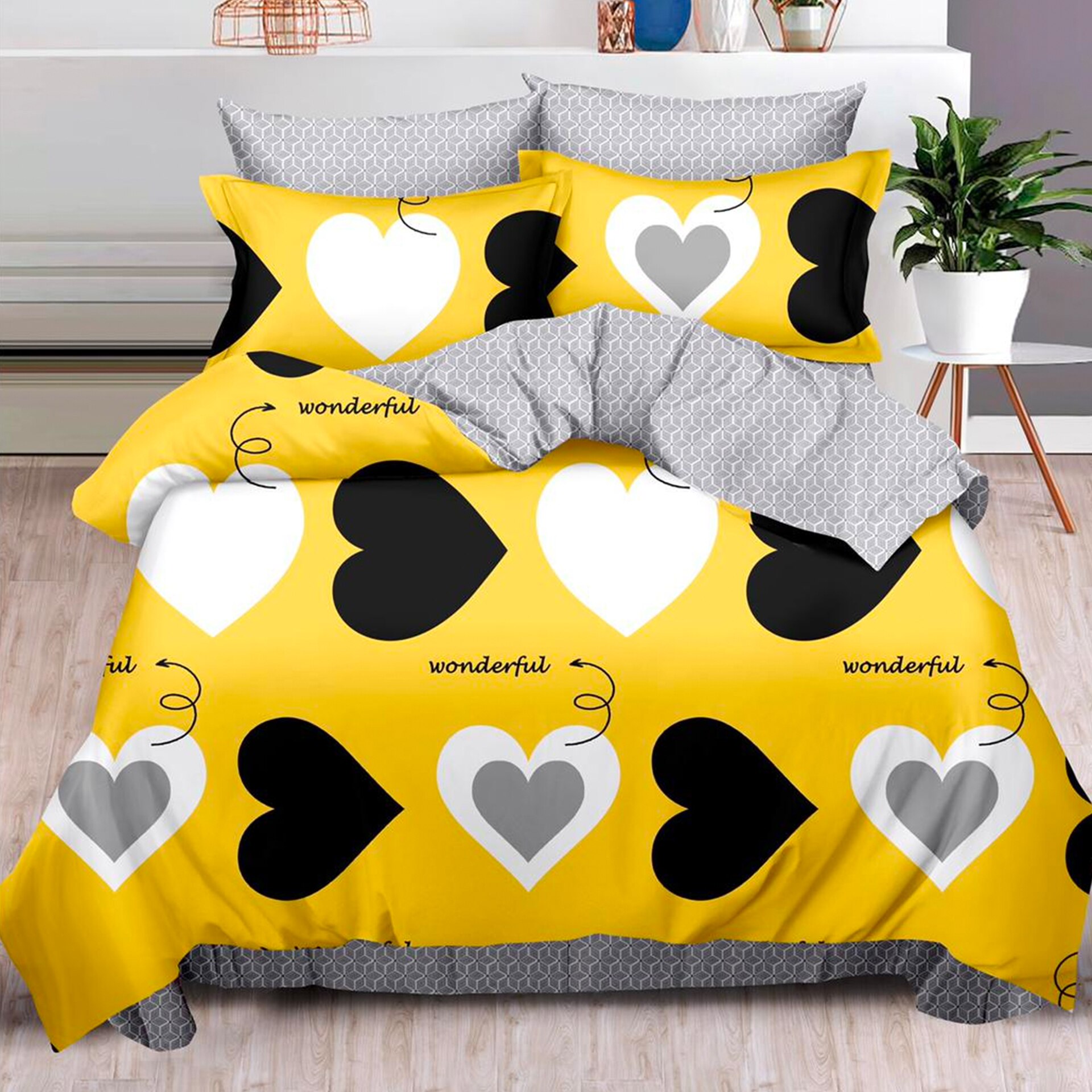 Lenjerie de pat, Pucioasa, Bumbac Finet, 6 piese, 2 Persoane, 484/C, 240 x 250cm