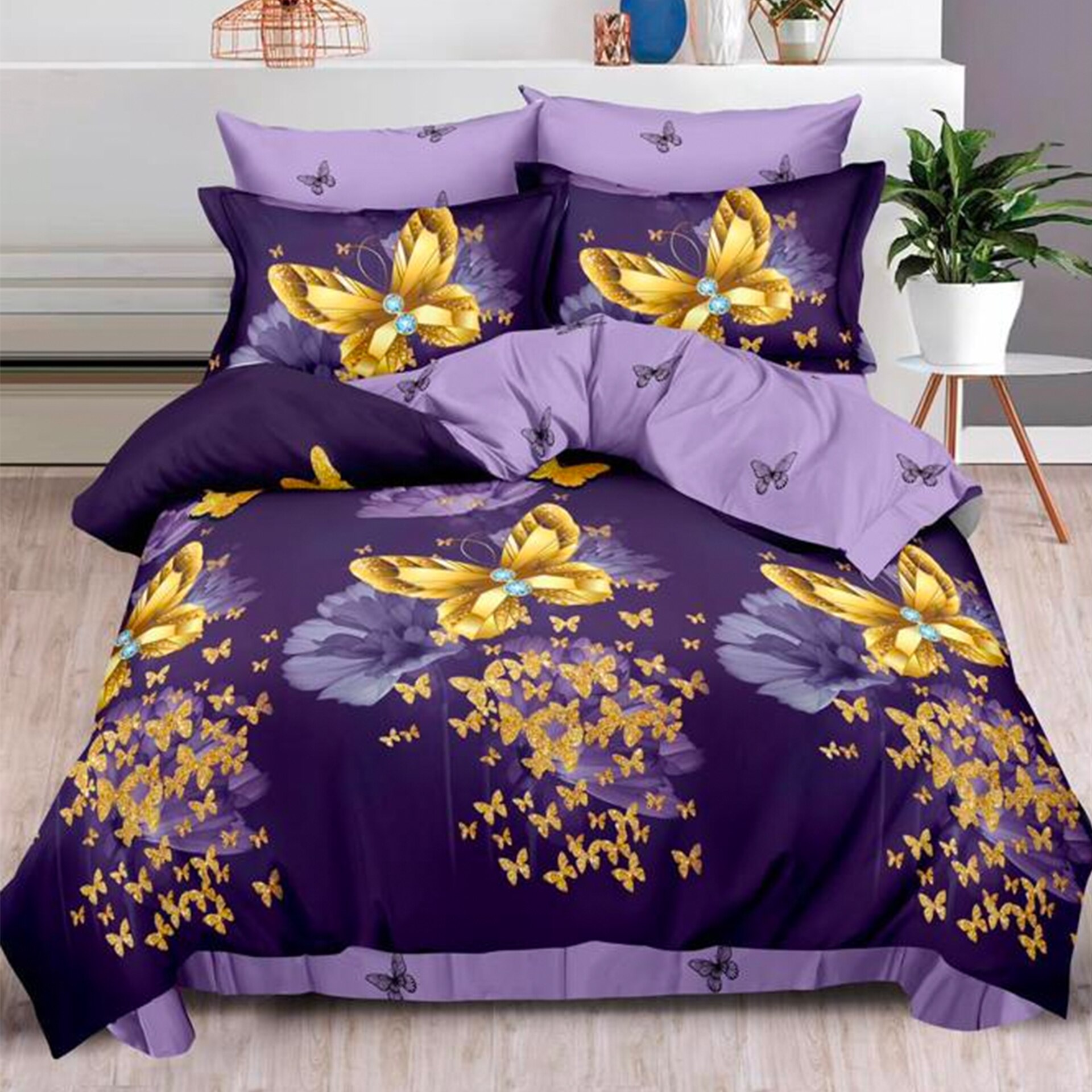 Lenjerie de pat, Pucioasa, Bumbac Finet, 6 piese, 2 Persoane, 486/C, 240 x 250cm