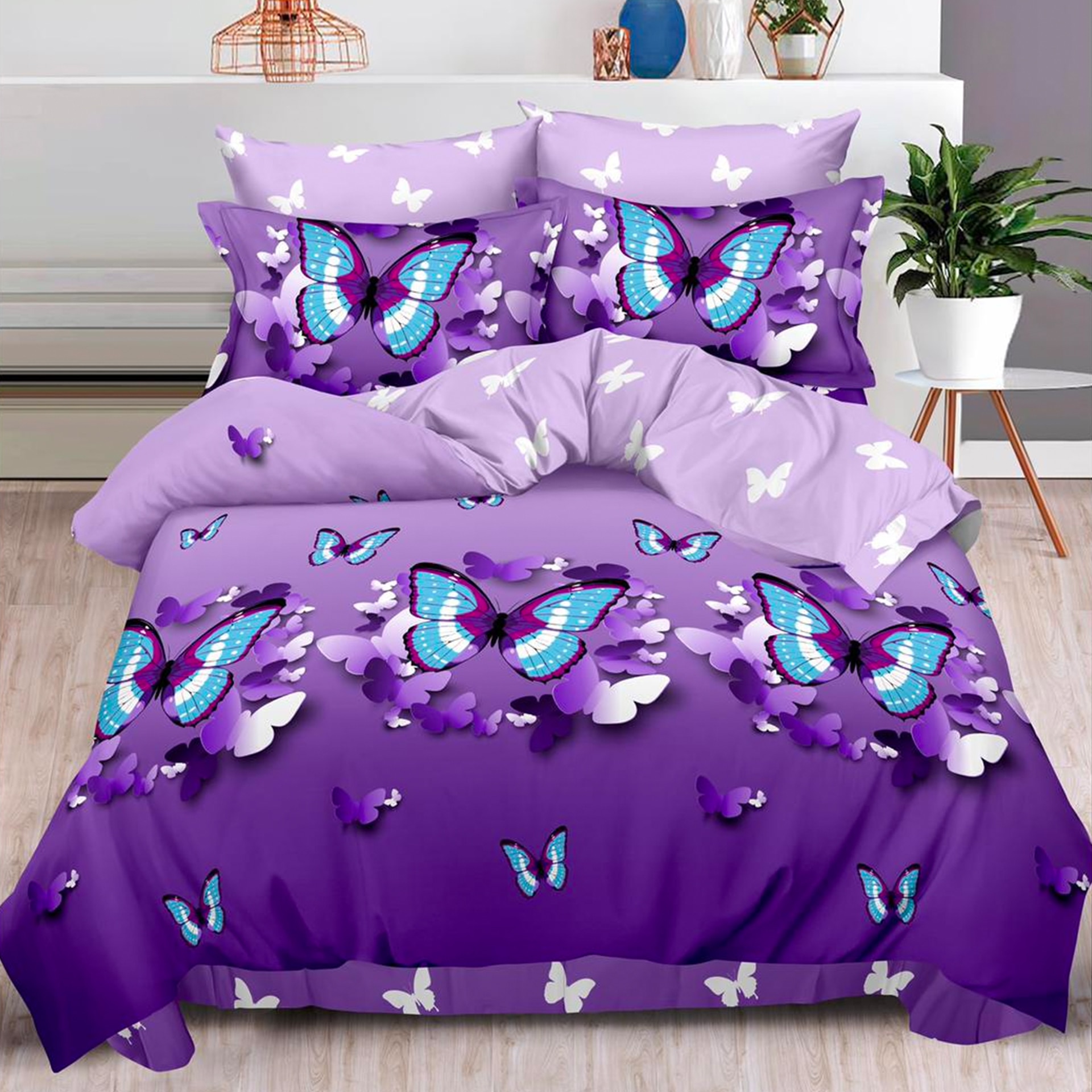 Lenjerie de pat, Pucioasa, Bumbac Finet, 6 piese, 2 Persoane, 472/C, 240 x 250cm