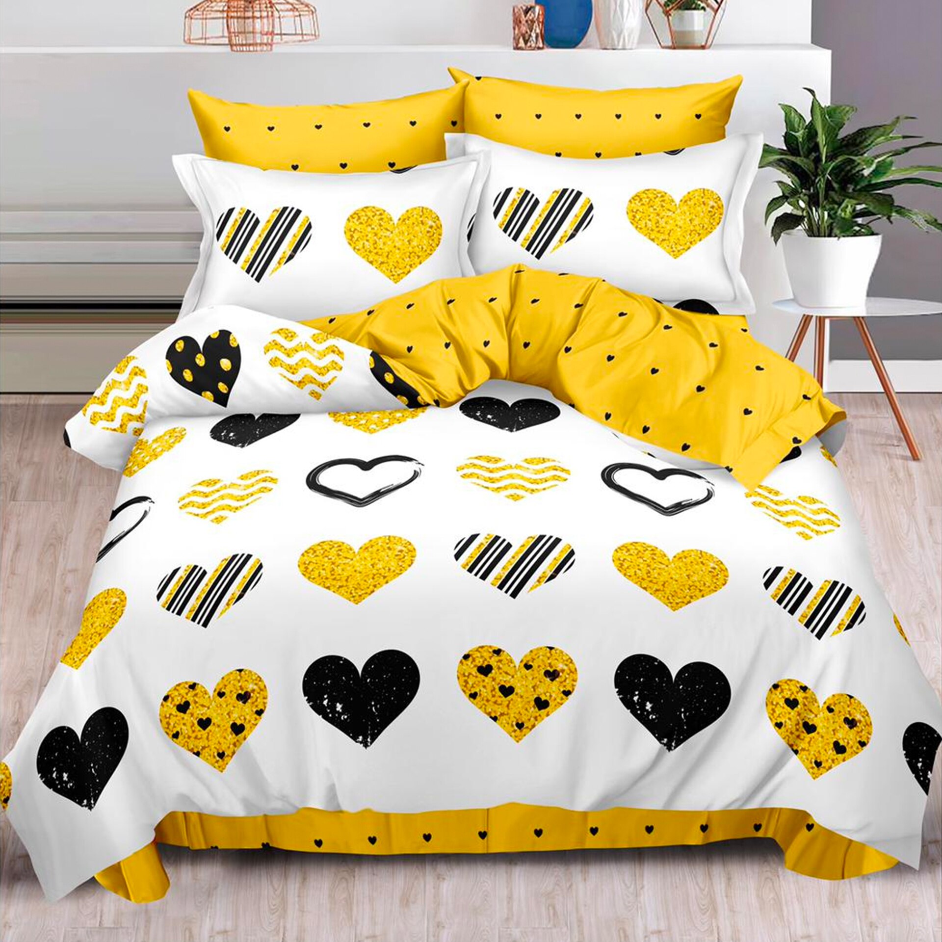 Lenjerie de pat, Pucioasa, Bumbac Finet, 6 piese, 2 Persoane, 474/C, 240 x 250cm