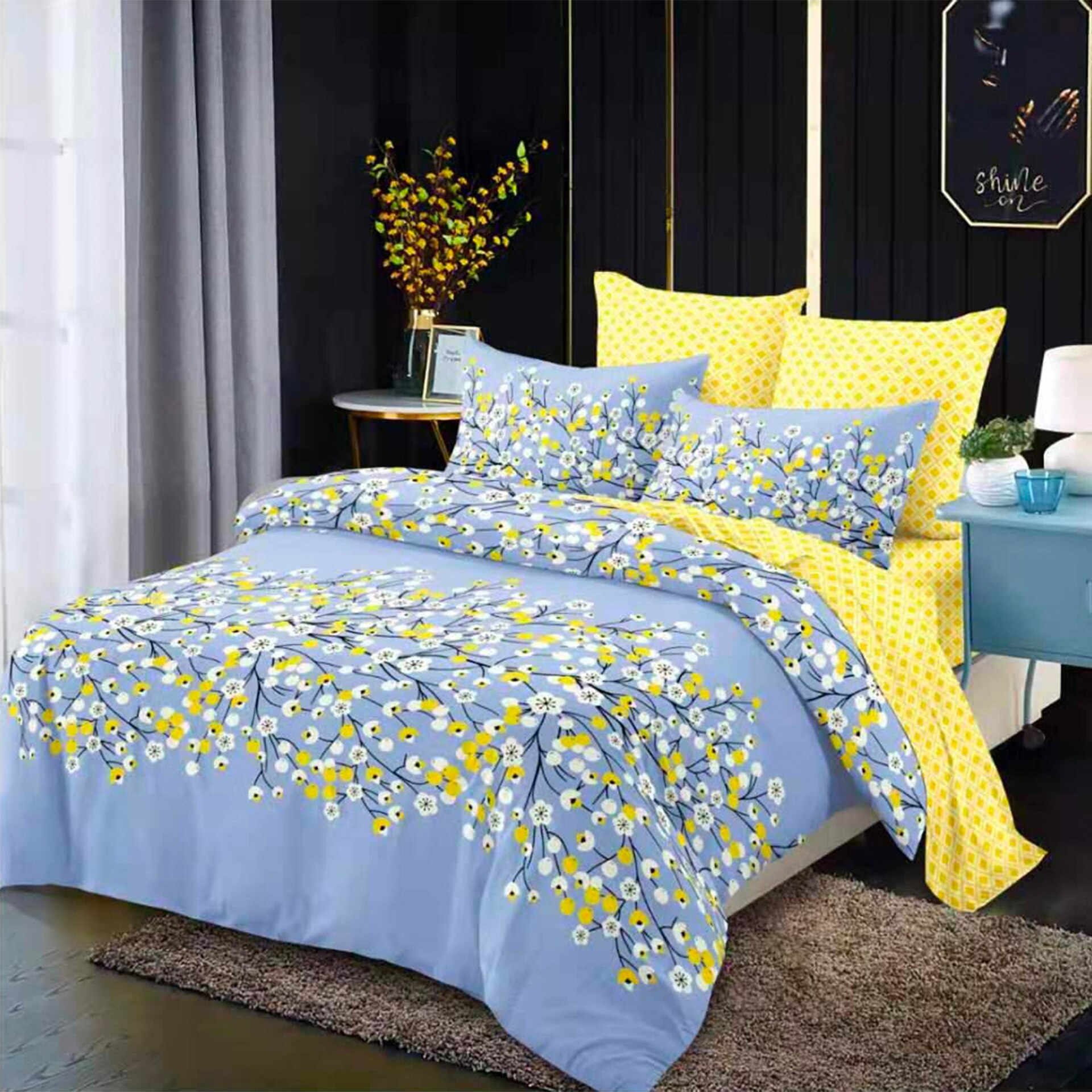 Lenjerie de pat, Pucioasa, Bumbac Finet, 6 piese, 2 Persoane, 450/C, 240 x 250cm