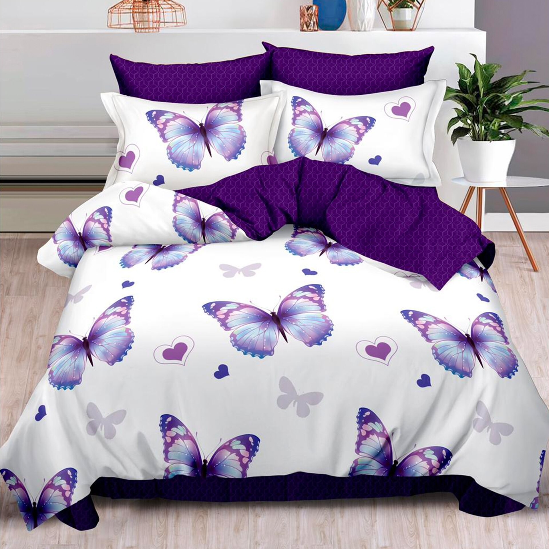 Lenjerie de pat, Pucioasa, Bumbac Finet, 6 piese, 2 Persoane, 464/C, 240 x 250cm