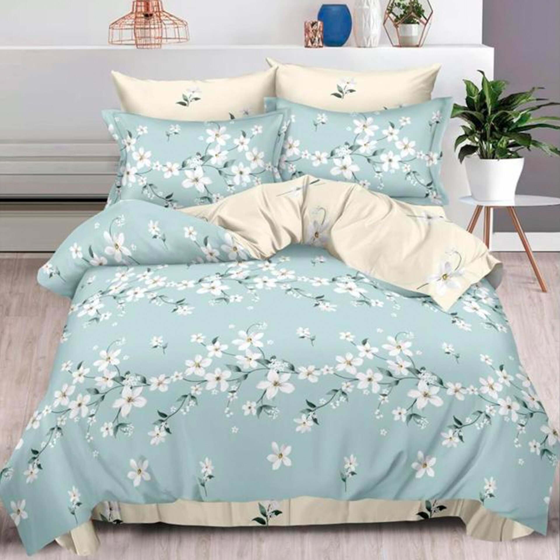 Lenjerie de pat, Pucioasa, Bumbac Finet, 6 piese, 2 Persoane, 491/C, 240 x 250cm