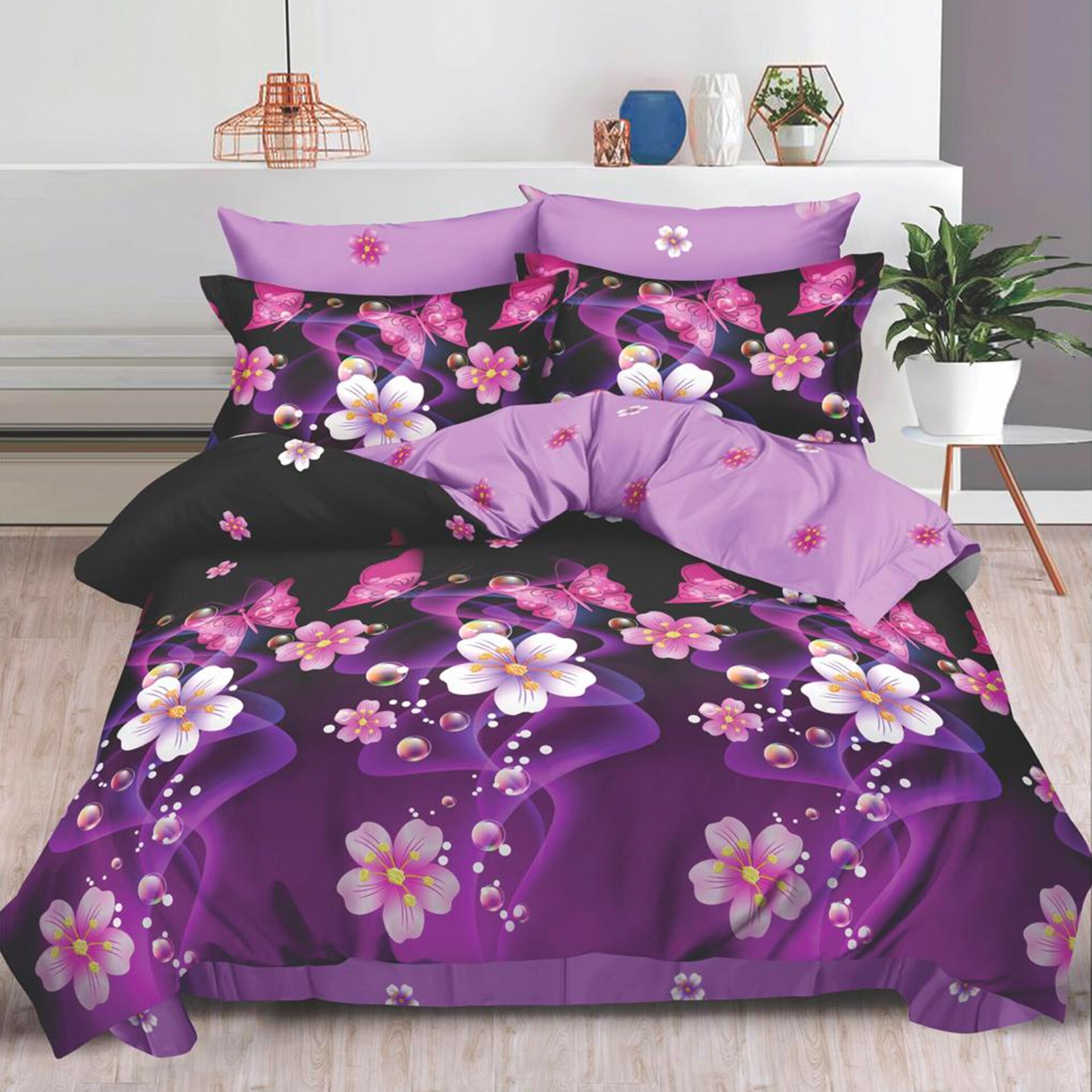 Lenjerie de pat, Pucioasa, Bumbac Finet, 6 piese, 2 Persoane, 870/C, 240 x 250cm