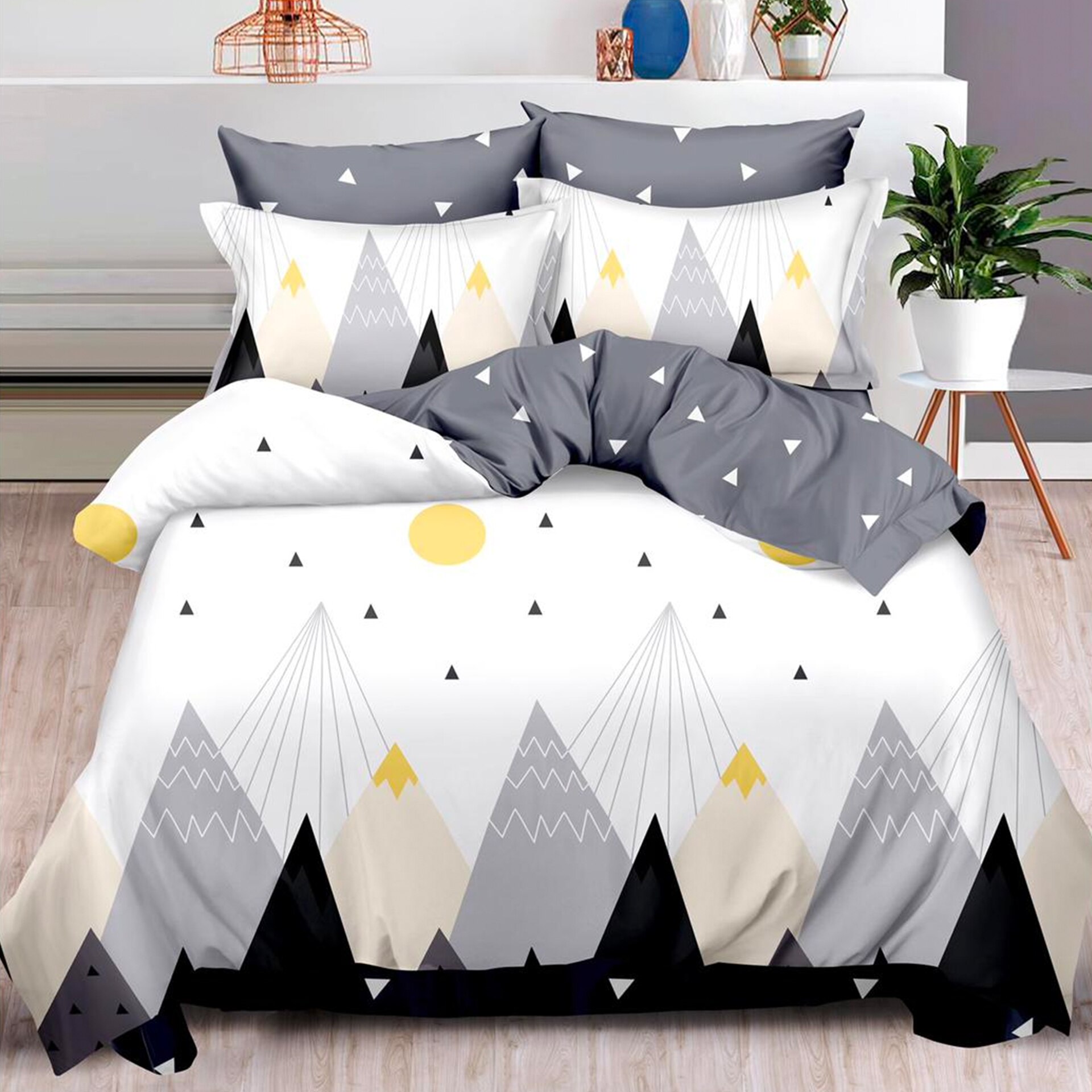 Lenjerie de pat, Pucioasa, Bumbac Finet, 6 piese, 2 Persoane, 471/C, 240 x 250cm