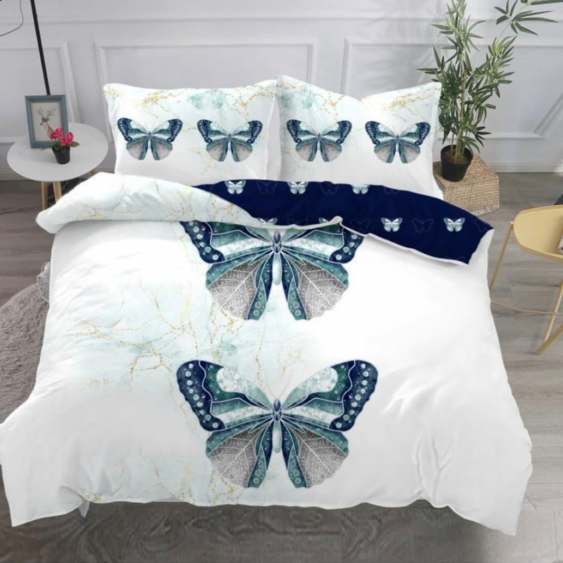 Lenjerie de pat, Pucioasa, Bumbac Satinat, 4 piese, 2 Persoane, 654/C, 200 x 230cm