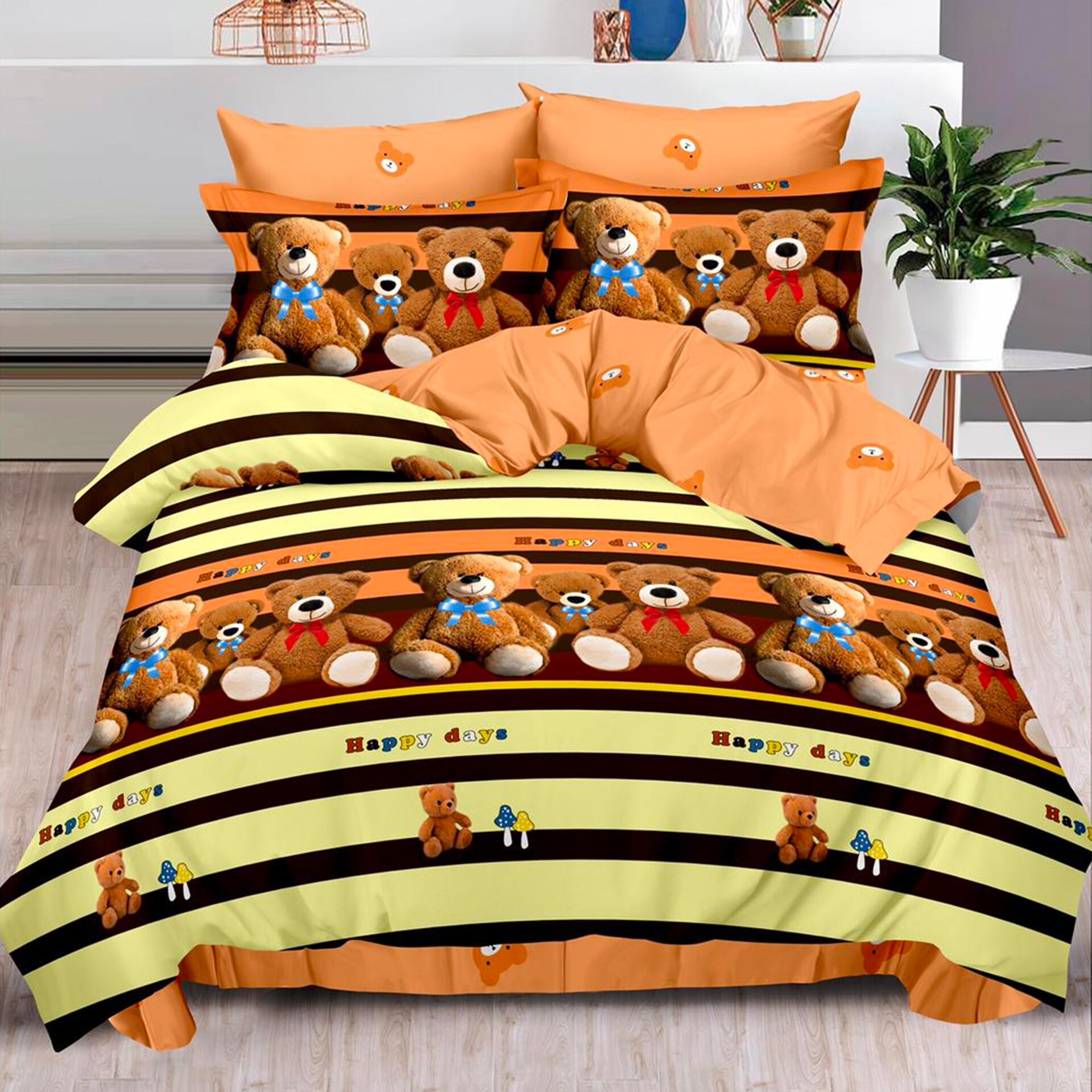 Lenjerie de pat, Pucioasa, Bumbac Finet, 6 piese, 2 Persoane, 469/C, 240 x 250cm