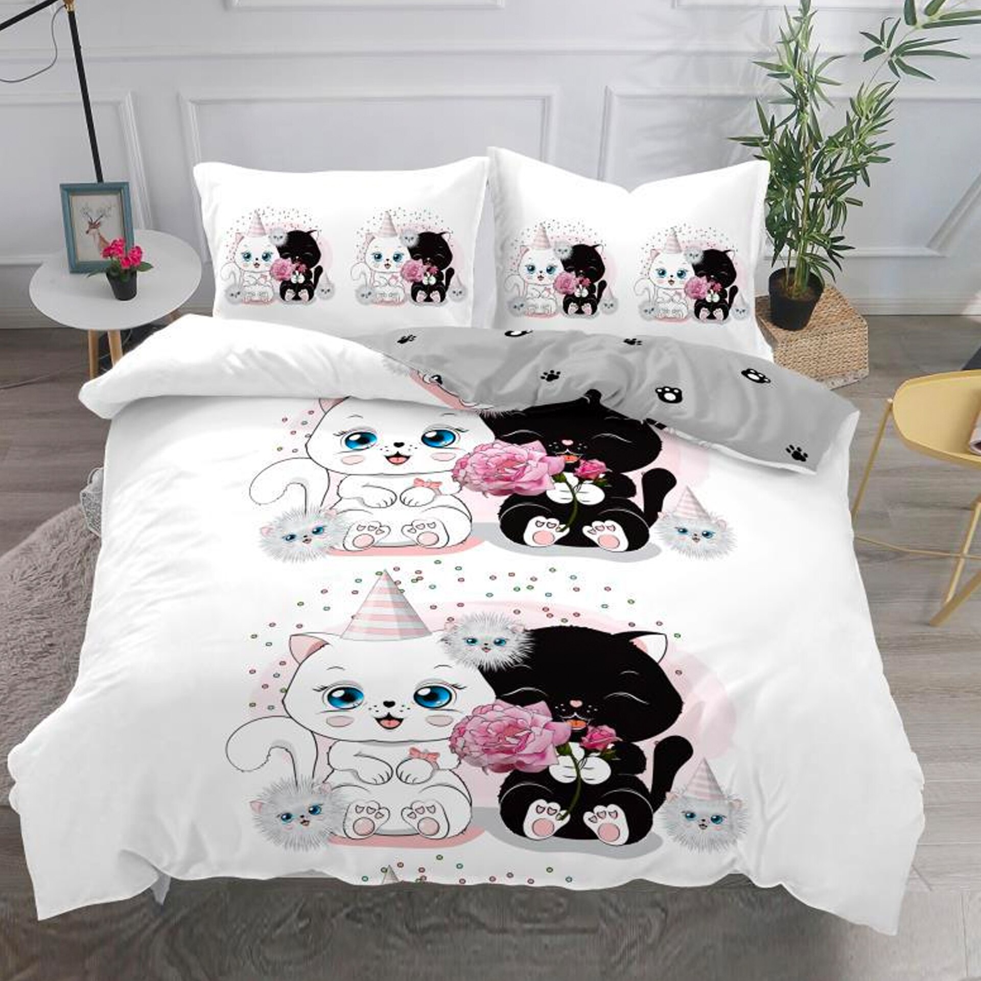 Lenjerie de pat, Pucioasa, Bumbac Satinat, 4 piese, 2 Persoane, 656/C, 200 x 230cm