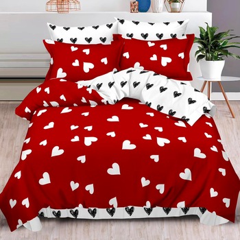 Lenjerie de pat, Pucioasa, Bumbac Finet, 6 piese, 2 Persoane, 473/C, 240 x 250cm Lenjerie de pat, Pucioasa, Bumbac Finet, 6 piese, 2 Persoane, 473/C, 240 x 250cm