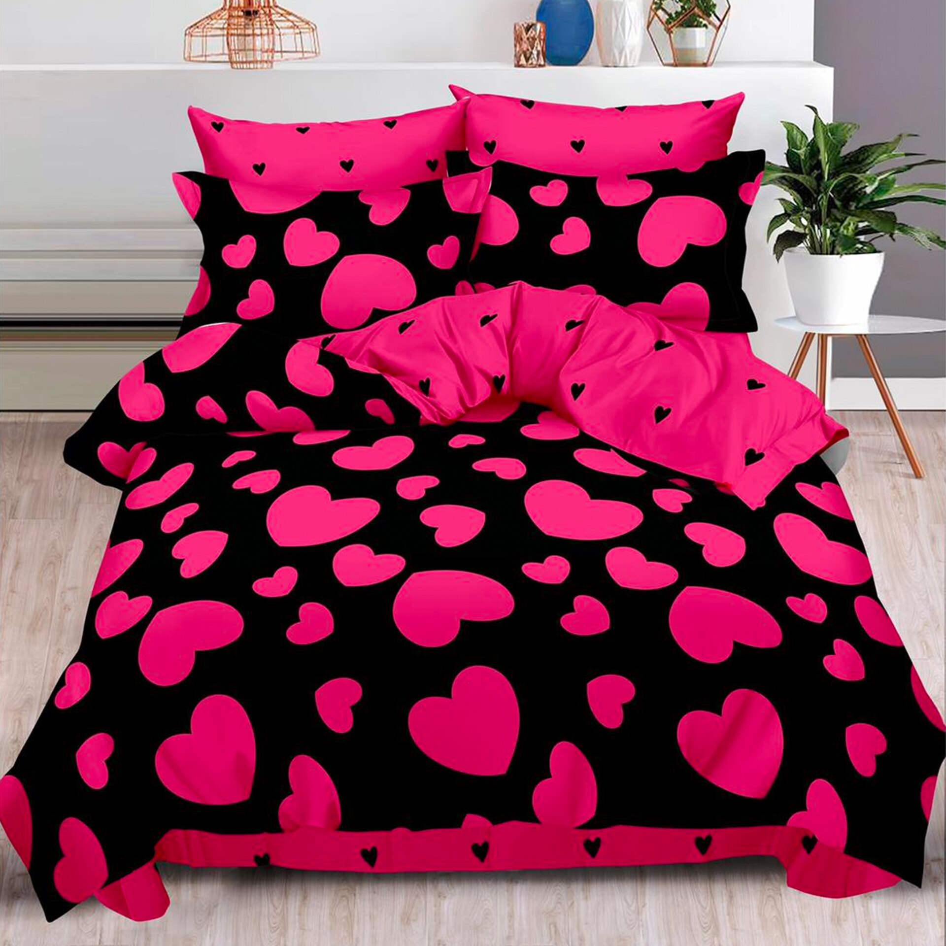 Lenjerie de pat, Pucioasa, Bumbac Finet, 6 piese, 2 Persoane, 476/C, 240 x 250cm