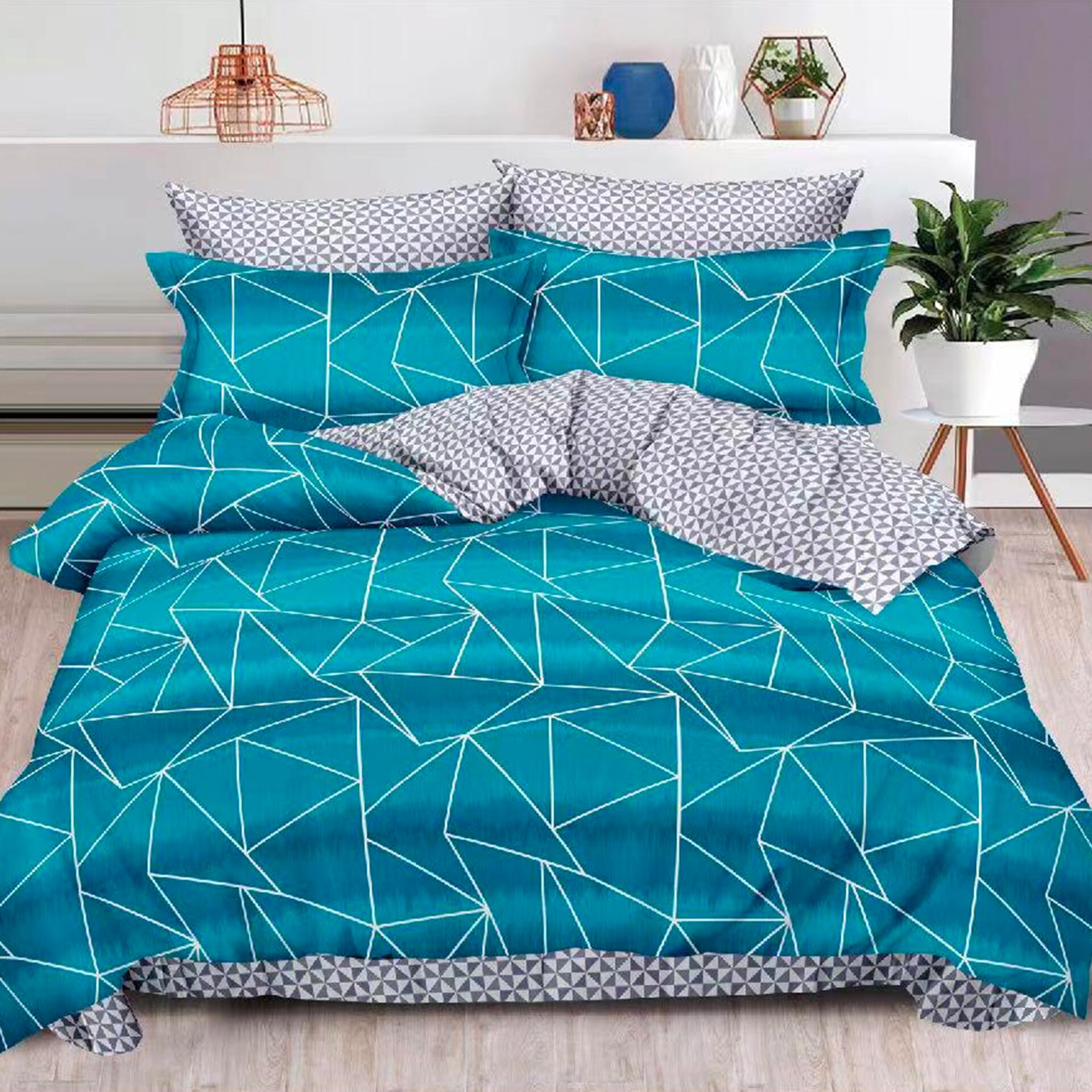 Lenjerie de pat, Pucioasa, Bumbac Finet, 6 piese, 2 Persoane, 460/C, 240 x 250cm