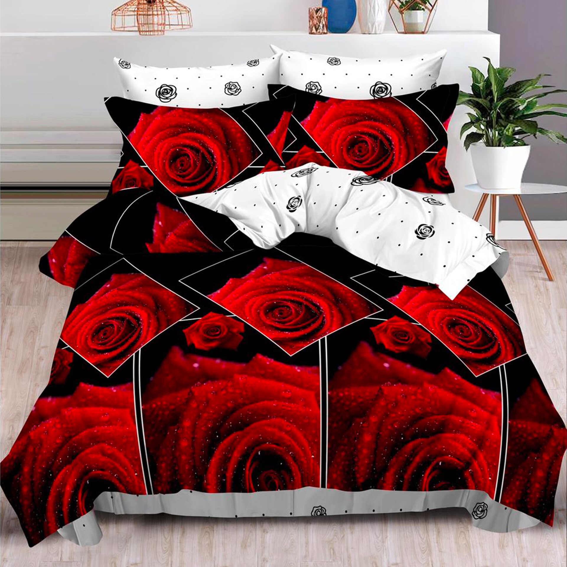 Lenjerie de pat, Pucioasa, Bumbac Finet, 6 piese, 2 Persoane, 867/C, 240 x 250cm