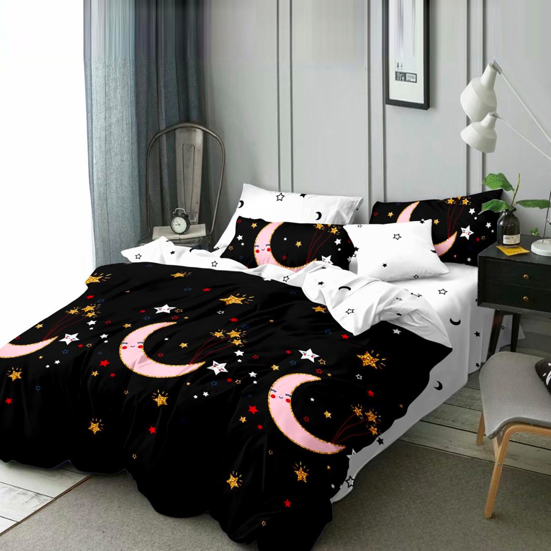 Lenjerie de pat, Pucioasa, Bumbac Satinat, 4 piese, 2 Persoane, 685/C, 200 x 230cm