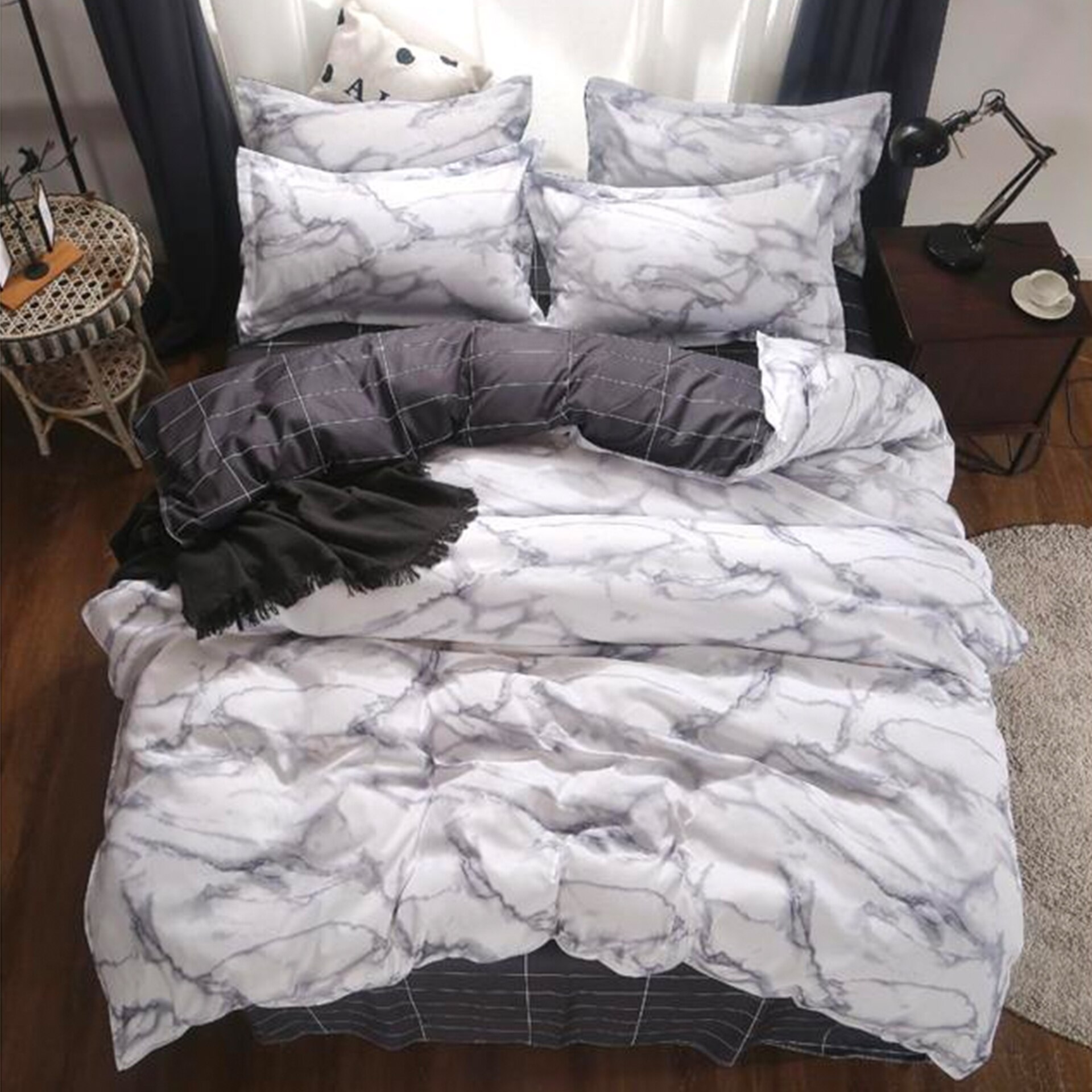 Lenjerie de pat, Pucioasa, Bumbac Satinat, 4 piese, 2 Persoane, 800/C, 200 x 230cm