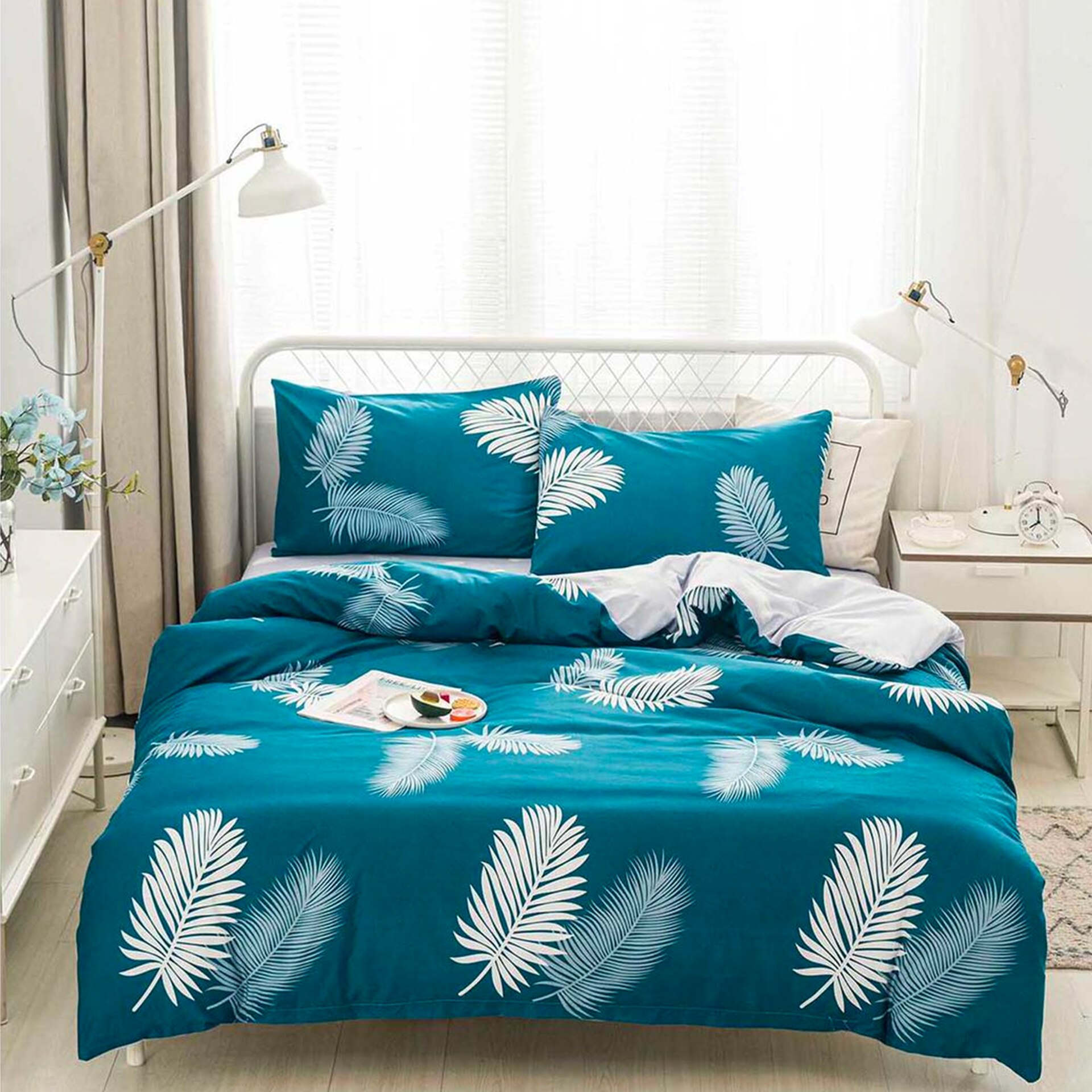 Lenjerie de pat, Pucioasa, Bumbac Satinat, 4 piese, 2 Persoane, 794/C, 200 x 230cm