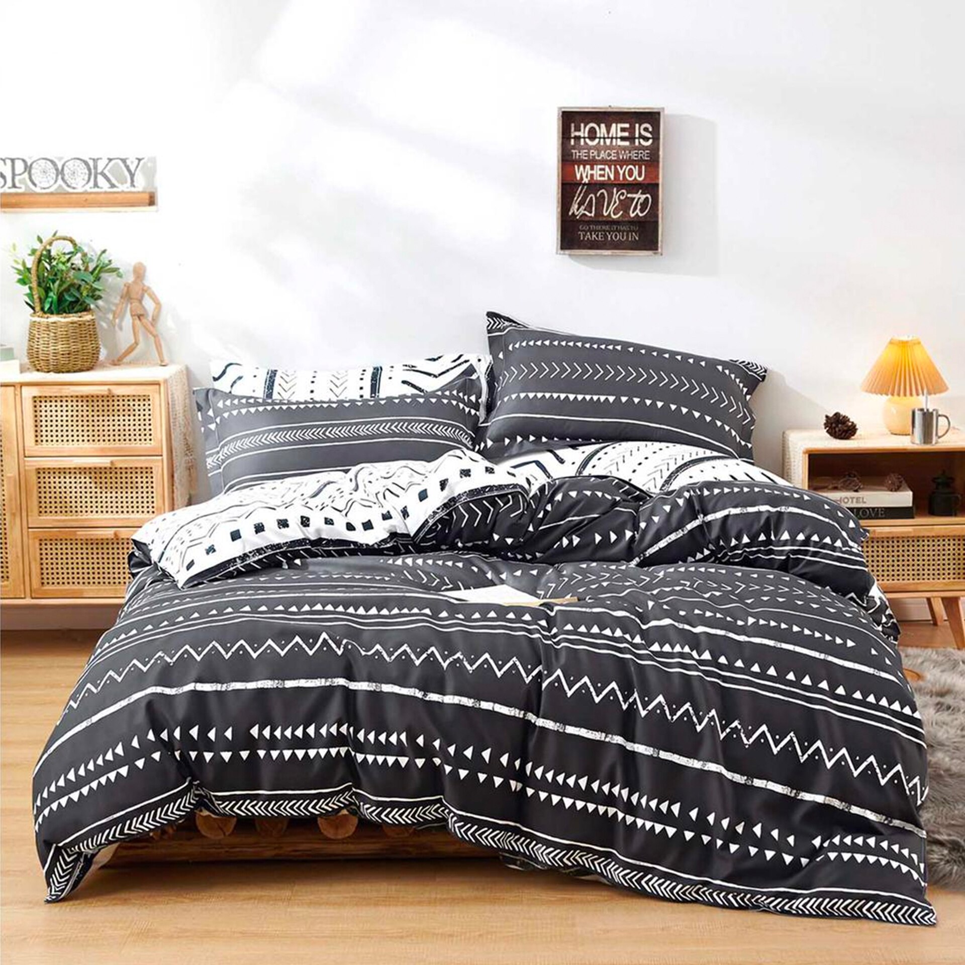 Lenjerie de pat, Pucioasa, Bumbac Satinat, 4 piese, 2 Persoane, 866/C, 200 x 230cm