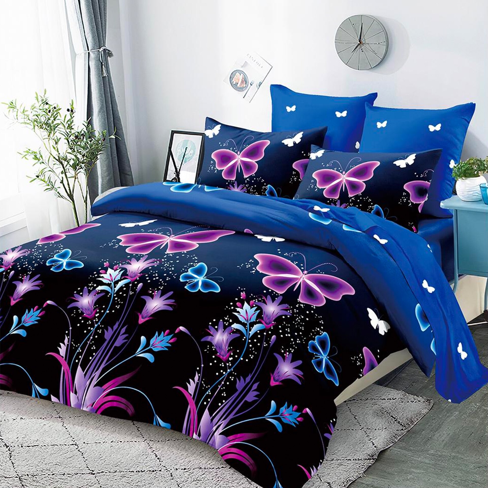 Lenjerie de pat, Pucioasa, Bumbac Satinat, 4 piese, 2 Persoane, 861/C, 200 x 230cm