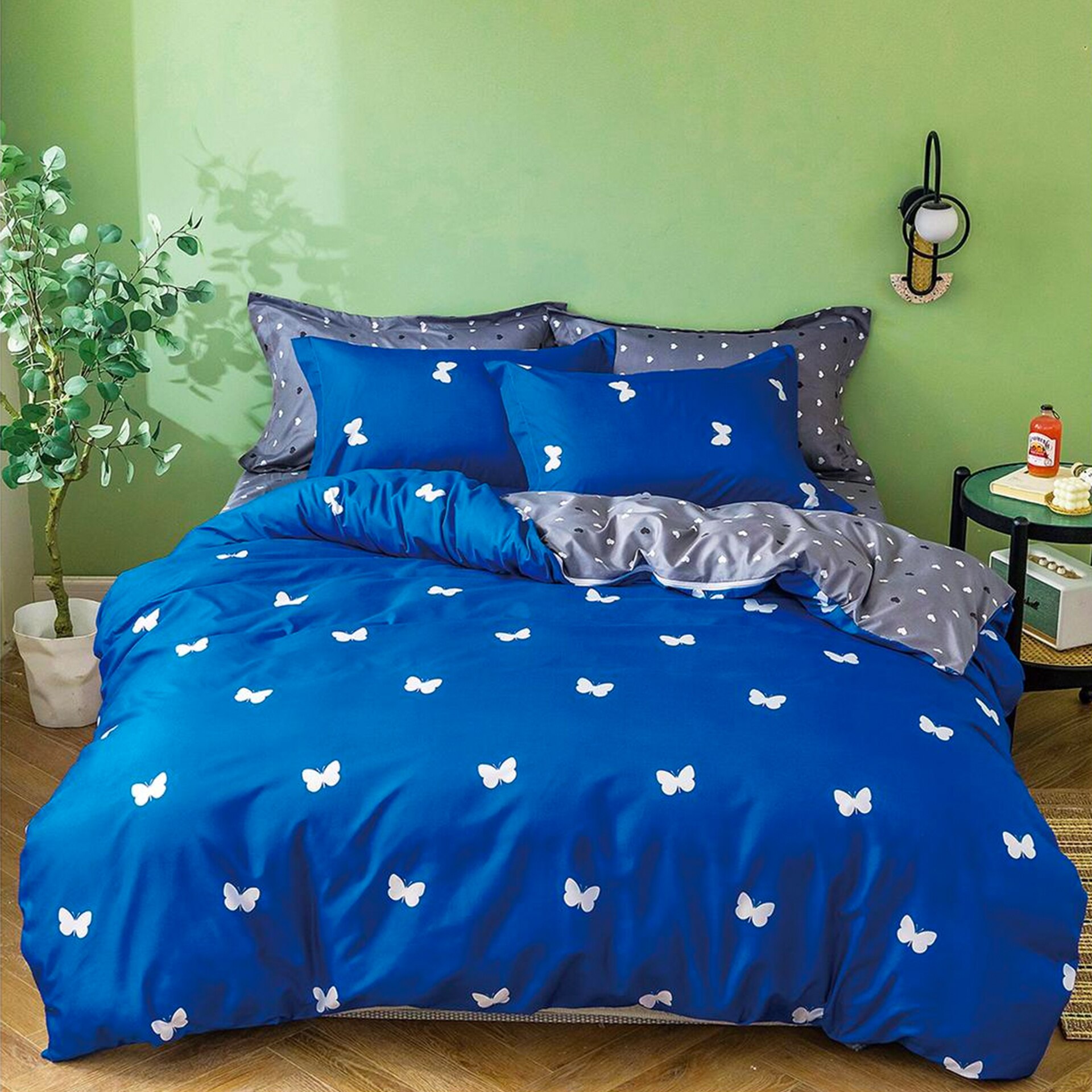 Lenjerie de pat, Pucioasa, Bumbac Satinat, 4 piese, 2 Persoane, 859/C, 200 x 230cm